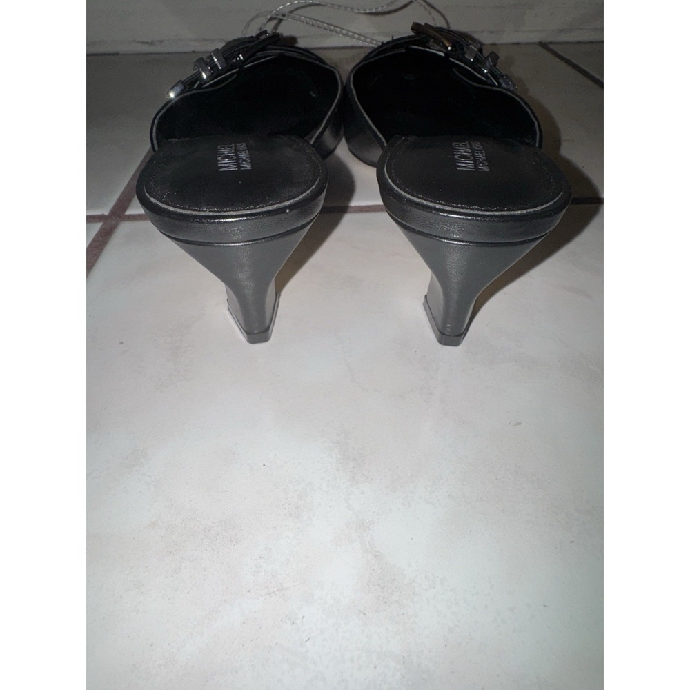 NWOB Michael Kors Women Shoes Size‎ 7M Darrington Kitten Heel Mule Black Leather - Picture 9 of 11